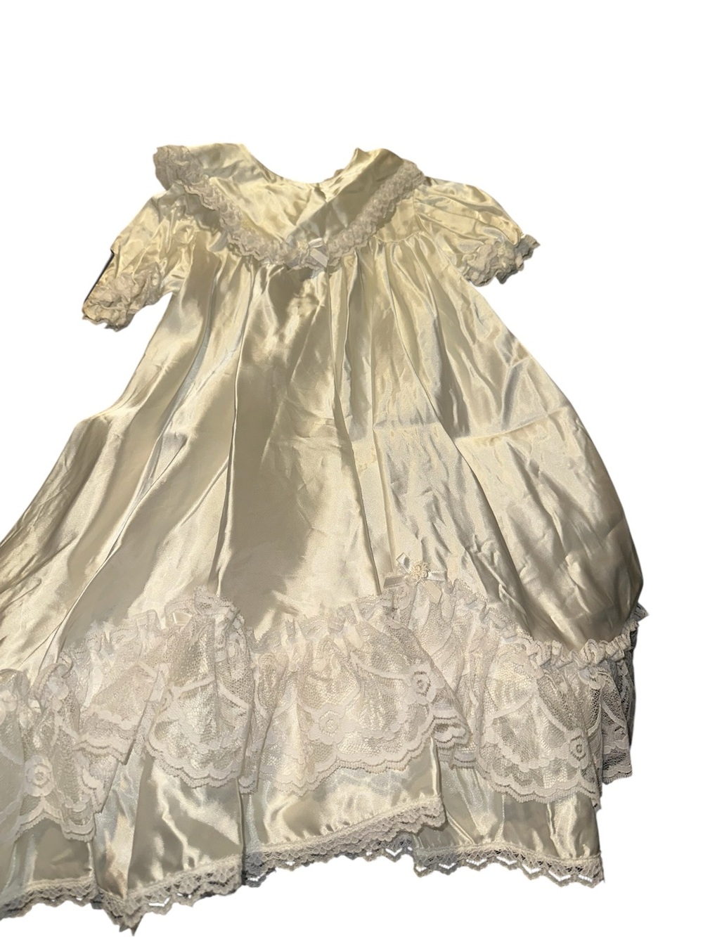 Vintage Sears Newborn Girls Christening Dress, Slip & Bonnet